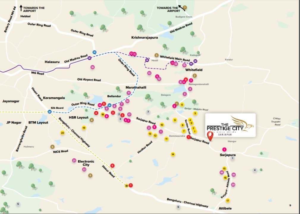 Prestige Aspen Greens Location Map 